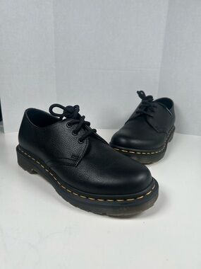 Dr. Martens 1461 Oxford Black Leather Lace-Up Platform Shoes Women’s Sz 7/ EU 38